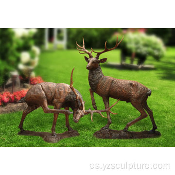 Vida jardín tamaño alce bronce estatua en venta